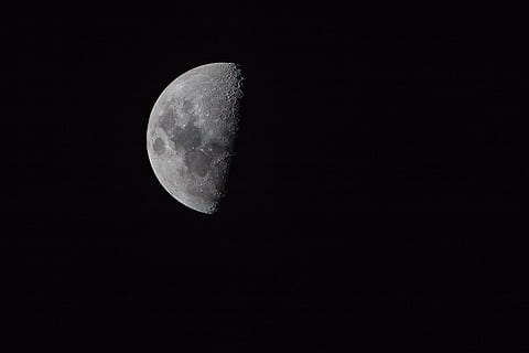 space, galaxy, moon, eclipse, waning, telephoto, zoom, heavenly HD wallpaper