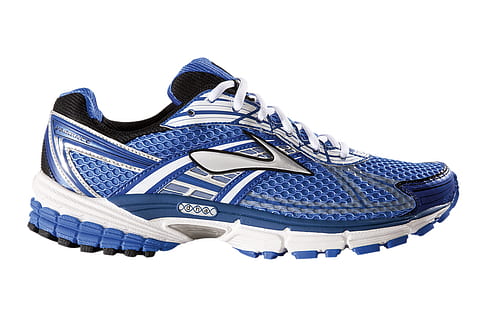 unpaired blue and silver Brooks running shoe, running shoes HD wallpaper