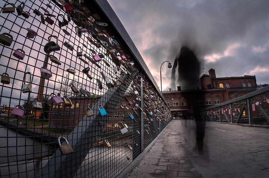 assorted padlock hanging on fence, untitled, love lock, bridge HD wallpaper