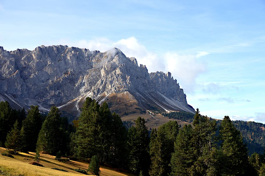 Dolomites, Mountains, Grass, Rock, sky, hiking, holiday, scenics HD wallpaper