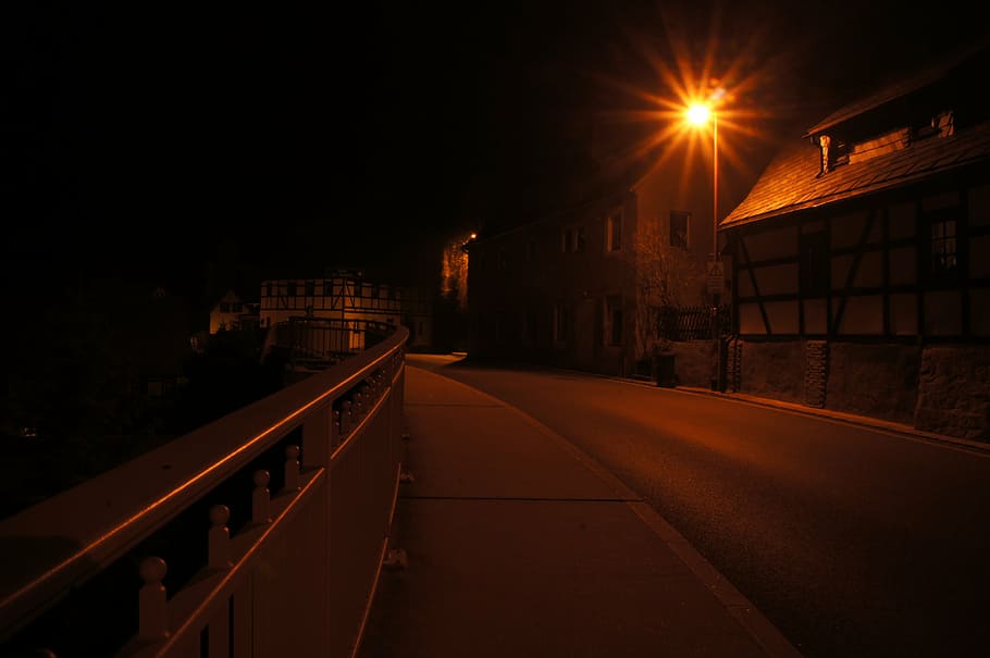 night, road, light, lantern, architecture, built structure HD wallpaper