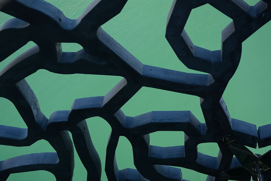 untitled, shape, abstract, art, architecture, green, metal HD wallpaper