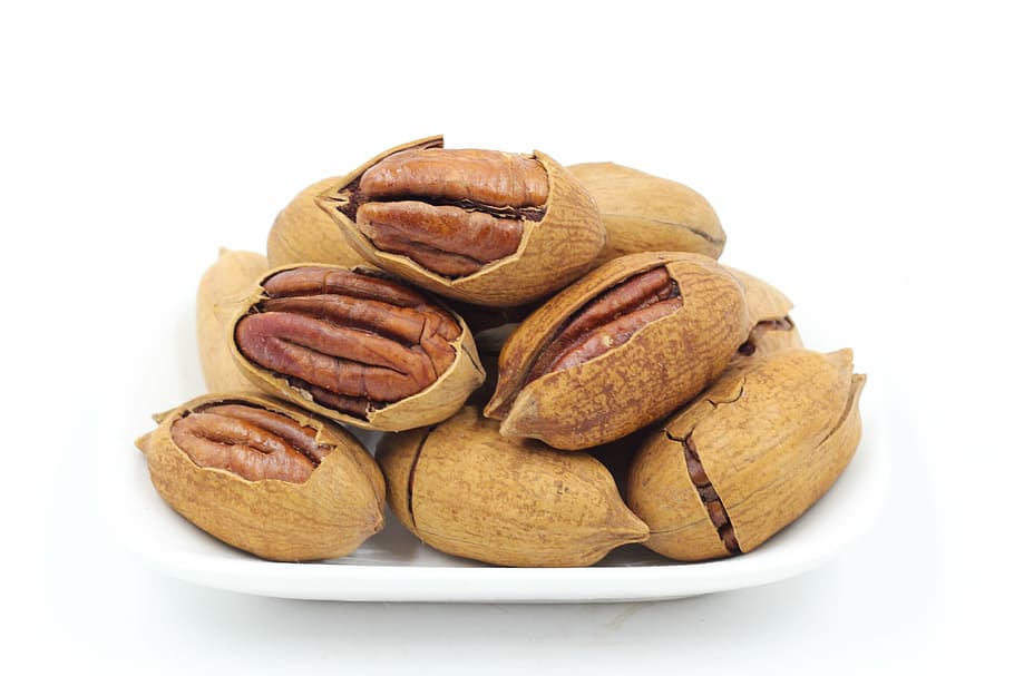 pecans, nut, walnuts, food, brown, snack, seed, close-up, freshness HD wallpaper