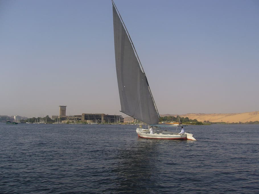 river, nile, sailing, egyptian, water, nile river, fishermen HD wallpaper