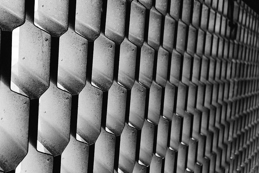 pattern, abstract, honeycomb, metal, full frame, repetition, in a row HD wallpaper
