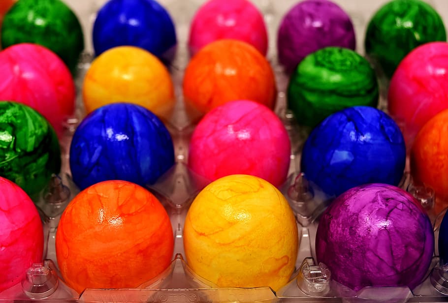 bread eggs, easter eggs, colored, colorful, happy easter, dyed easter eggs HD wallpaper