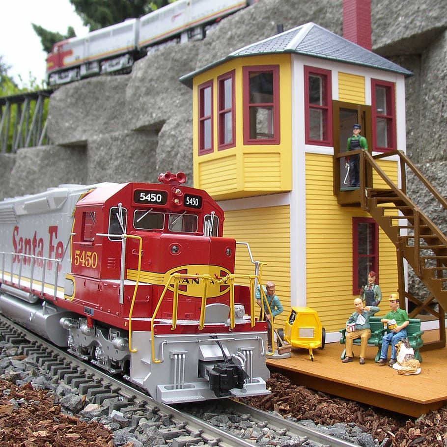 garden trains, miniature, model railway, engine, toy train, HD wallpaper