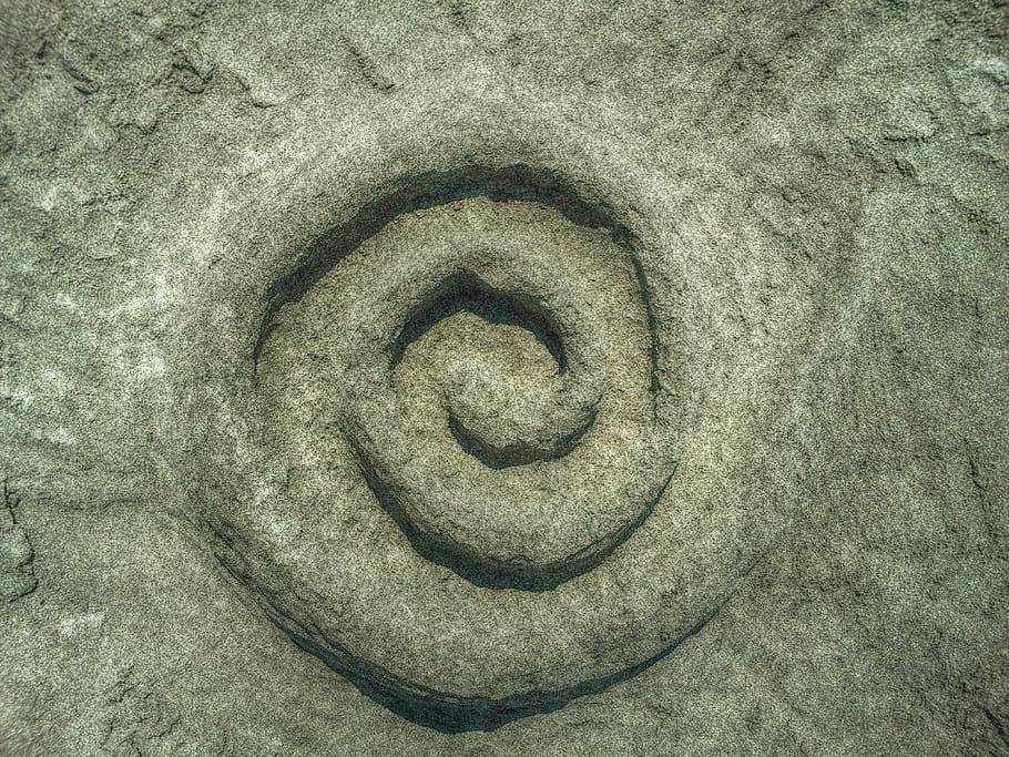 spiral, sand, grey, nature, backgrounds, abstract, close-up HD wallpaper