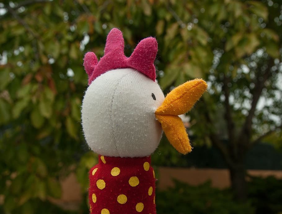 cock, chicken, plush, toy, childhood, baby, stuffed toy, representation HD wallpaper