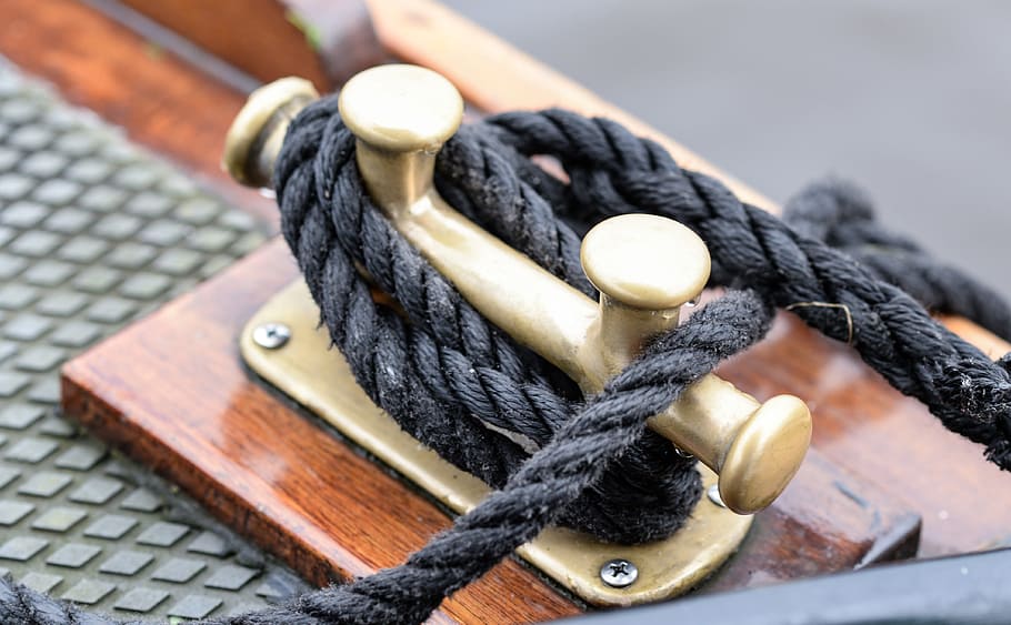 black rope, ship, knot, marine, ocean, sea, boat, nautical, sailing