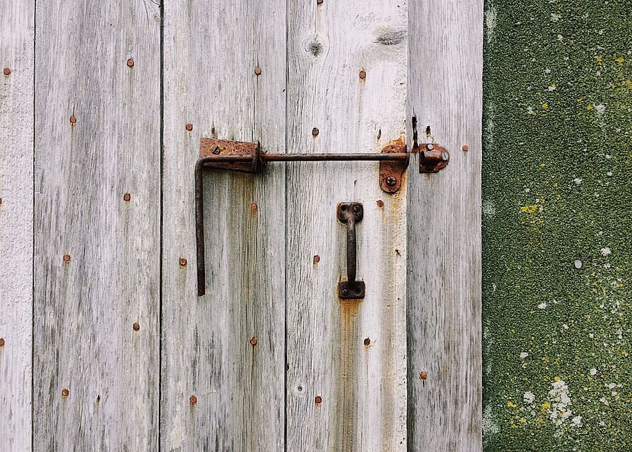 HD wallpaper: door, latch, exterior, weathered, old, wood - material