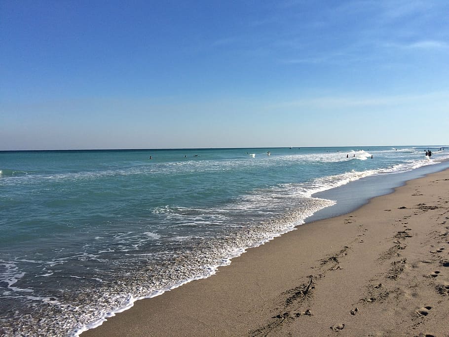 beach, boca raton, florida, sea, sand, coastline, nature, summer HD wallpaper