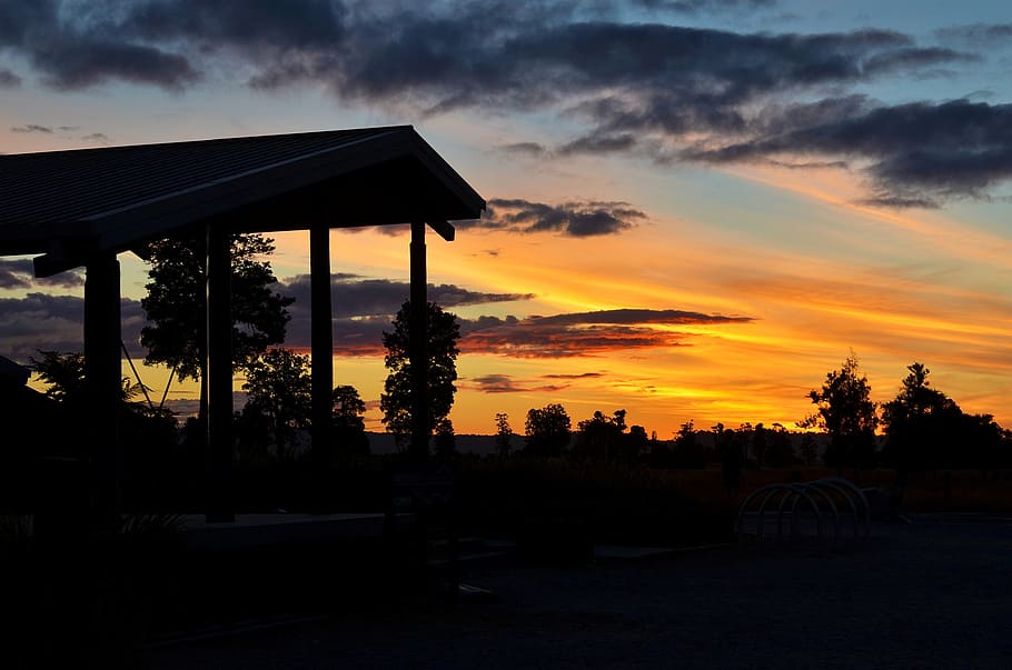 sunset, the scenery, cloud, orange, shadow, sky, cloud - sky HD wallpaper