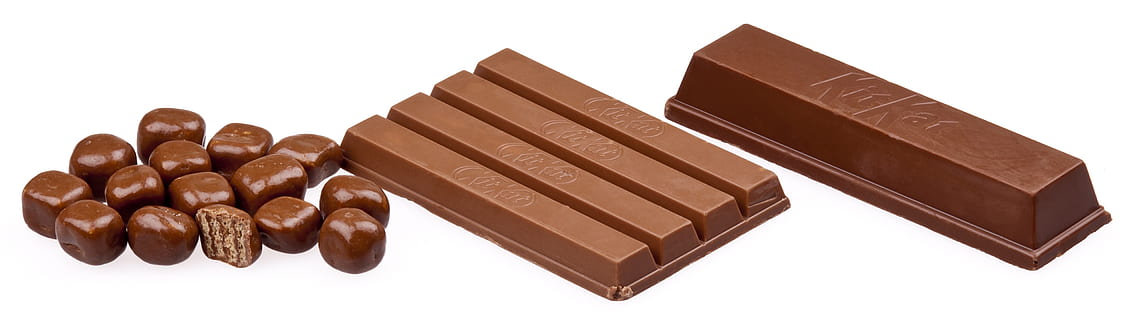 three chocolate bars, kit-kat, gluttony, candy, dessert, food HD wallpaper