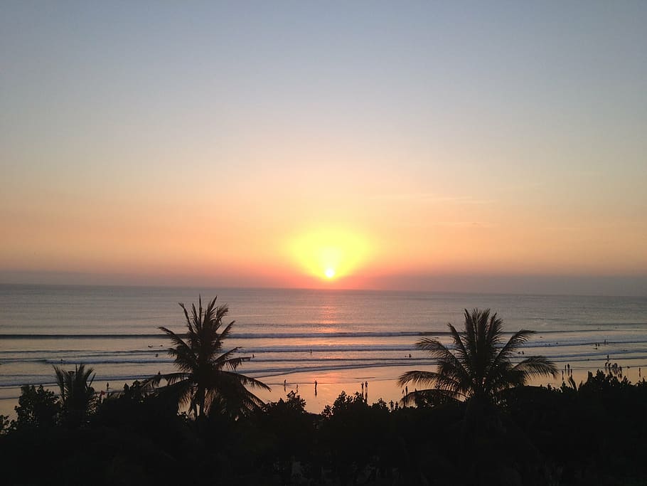 bali, sunset, beach, sea, nature, dusk, silhouette, sunrise - Dawn HD wallpaper