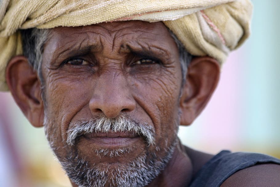 man wearing gray tank top, indian, farmer, poor, agriculture, HD wallpaper