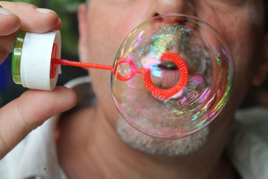 bubbles, soap, rainbow bubble, soap bubble, foam, holding, childhood HD wallpaper