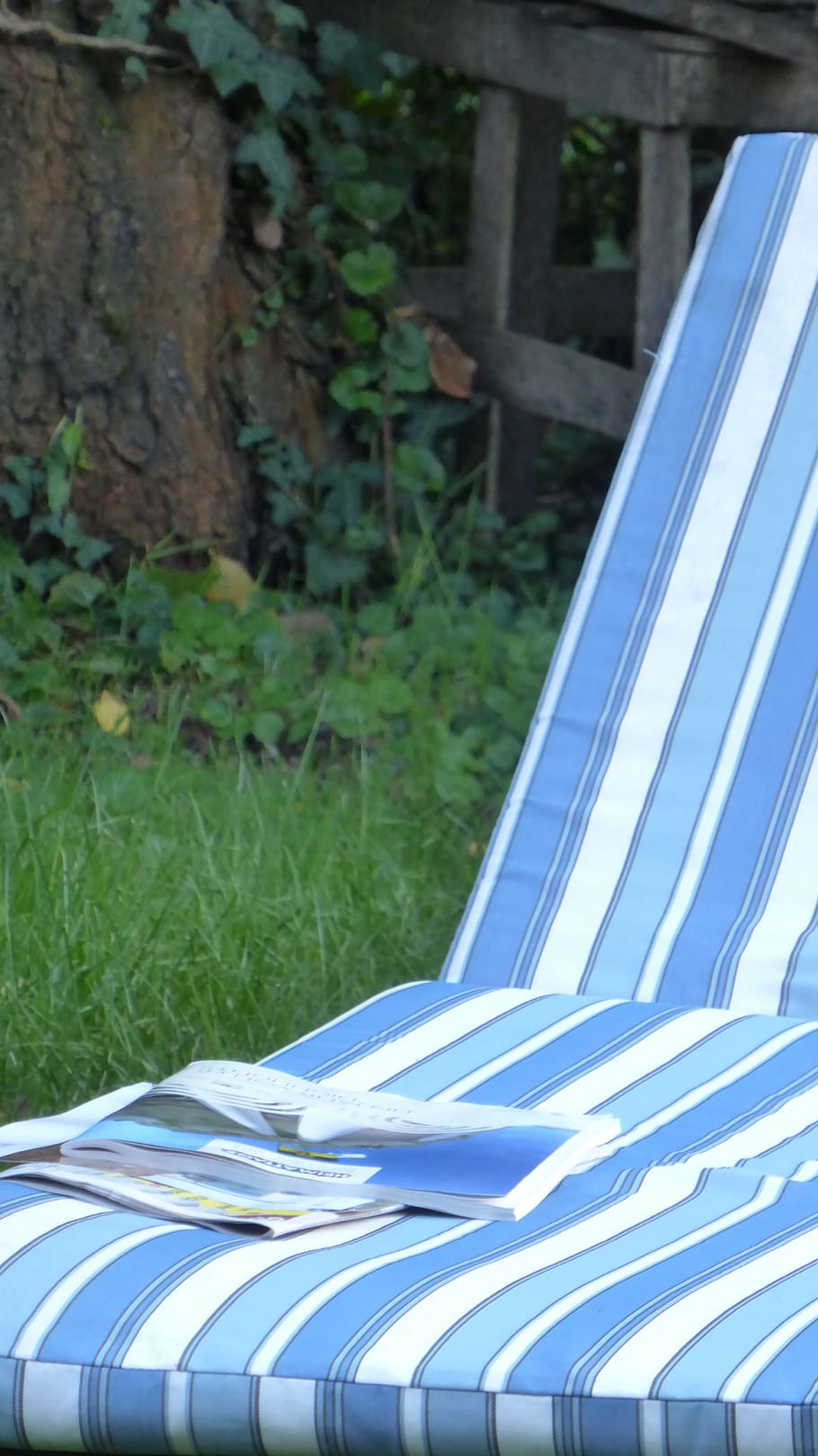 deck chair, magazine, rest, garden, relax, idyll, day, no people HD wallpaper