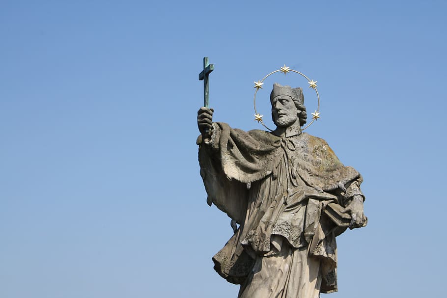 Nepomuk, Statue, Bridge, Würzburg, Holy, patron saint, sculpture