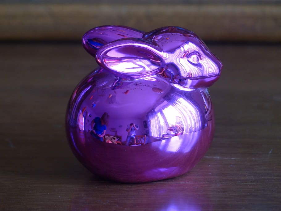 easter bunny, hare, glass, purple, violet, shine, art, deco HD wallpaper