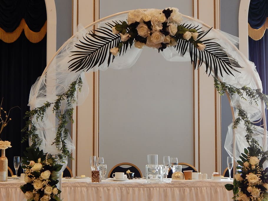wedding, head table, decoration, romantic, romance, design HD wallpaper