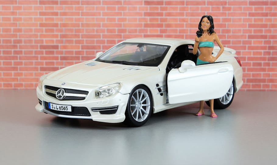 model car, auto, mercedes, sl, sl 65 amg, sports car, toys, HD wallpaper