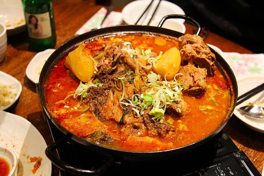 bowl of ramen, delicious, korean, food, dinner, hot, spicy, chilli, HD wallpaper