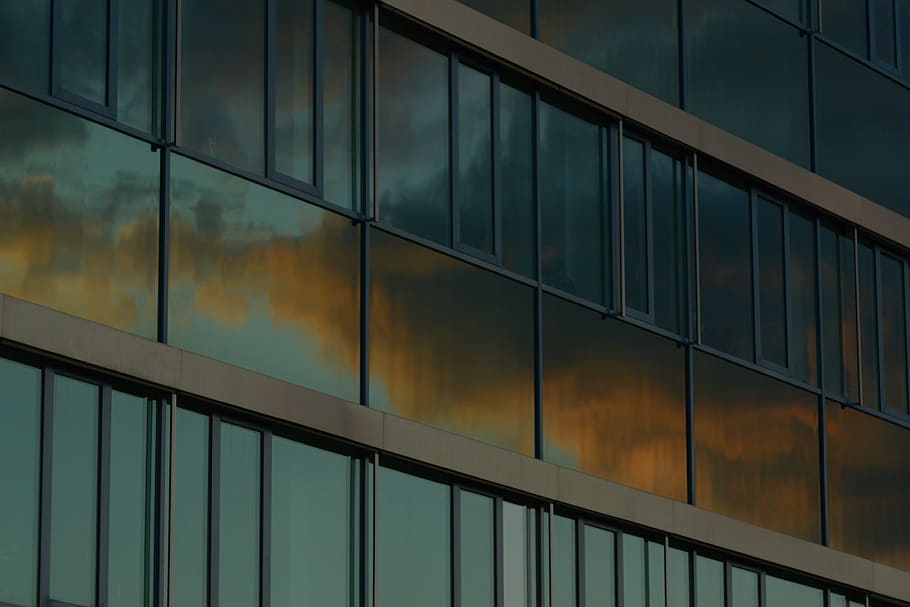 window, sky, reflection, architecture, sunset, built structure HD wallpaper