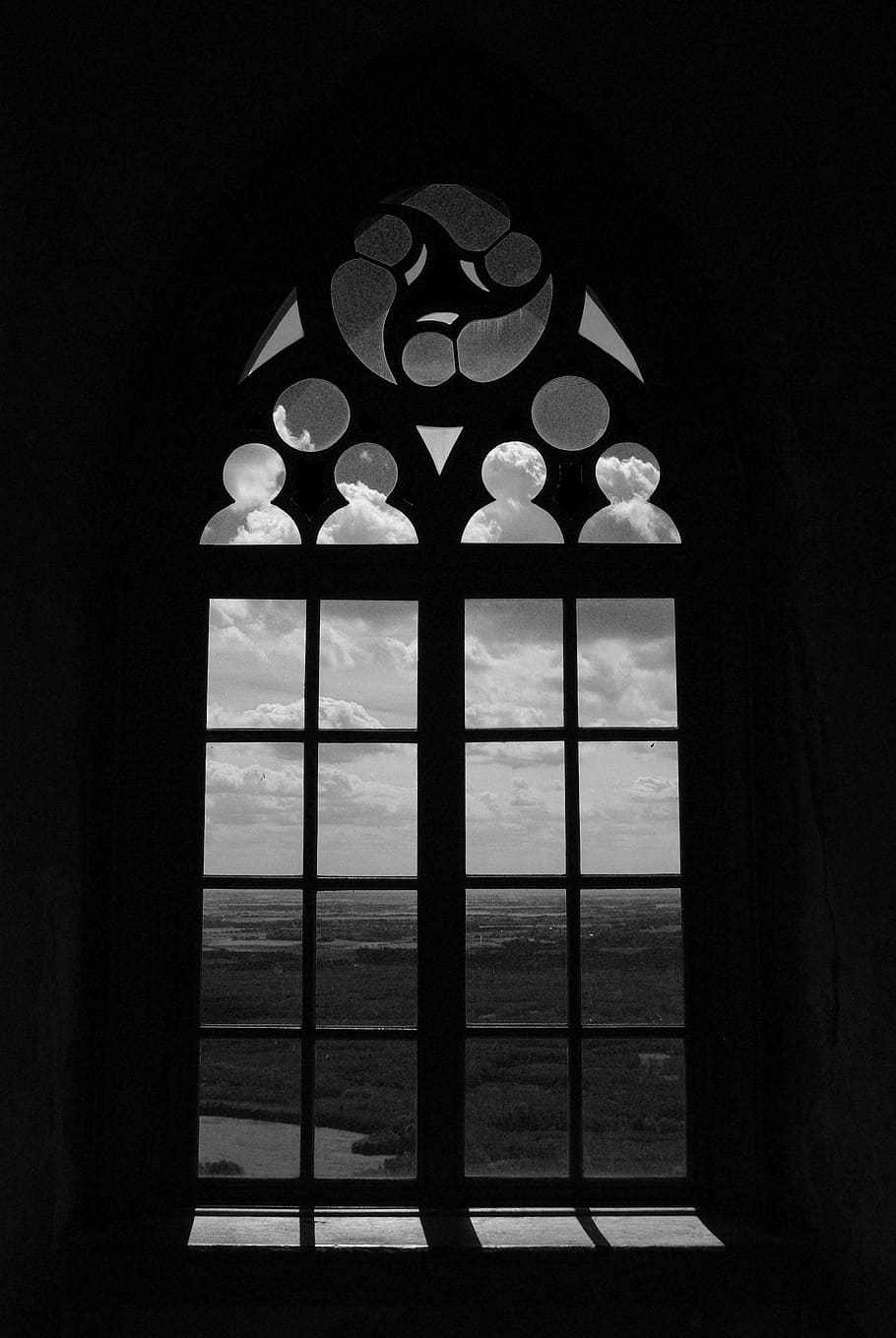 window, sky, landscape, architecture, castle, castle window HD wallpaper