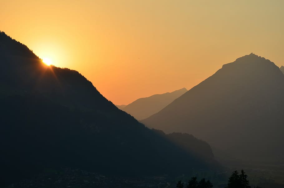 alpine, sunset, abendstimmung, nature, austria, tyrol, afterglow HD wallpaper