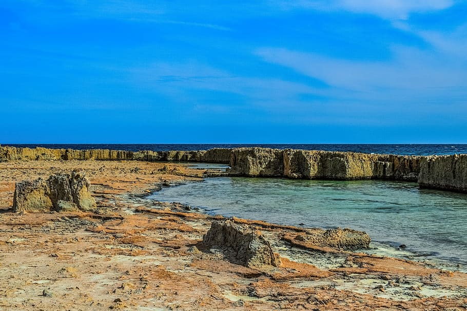 sky, landscape, seashore, wilderness, rough terrain, geology HD wallpaper