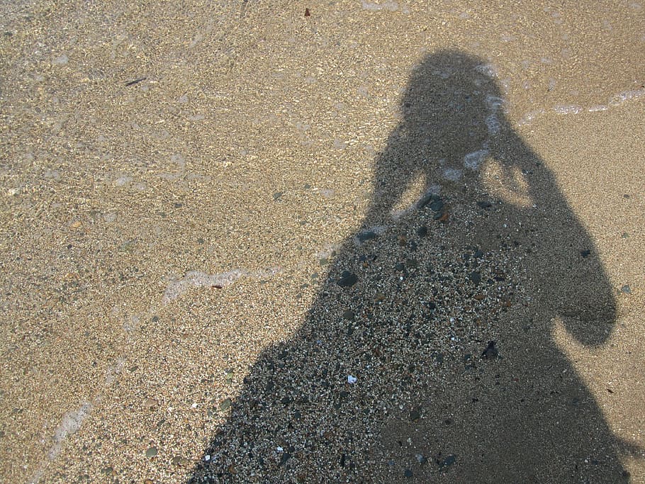 self, sand, summer, beach, water, sea, wave, vacation, shadow HD wallpaper