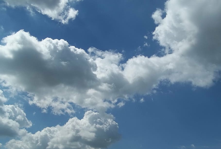 sky, blue, bright, clouds, nature, summer, blue sky, cloud - sky HD wallpaper