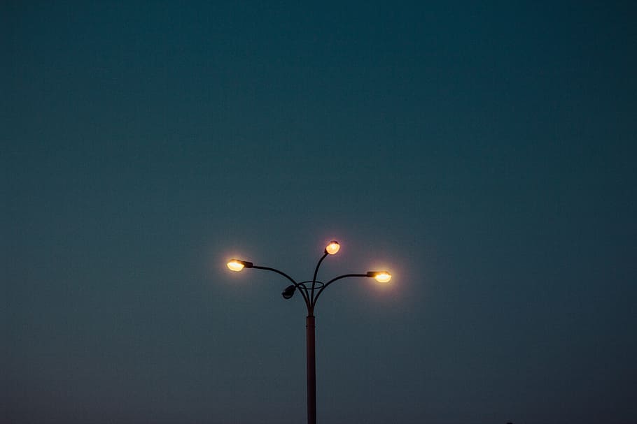 lamp post, lights, night, dark, evening, street light, lighting equipment HD wallpaper