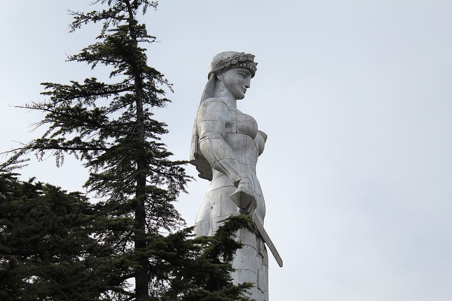 statue, sculpture, mother of georgia, tbilisi, human representation, HD wallpaper