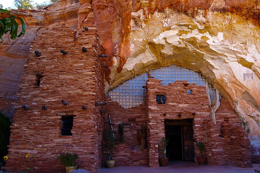museum, rocks, building, cave, kanab, utah, usa, erosion, architecture HD wallpaper