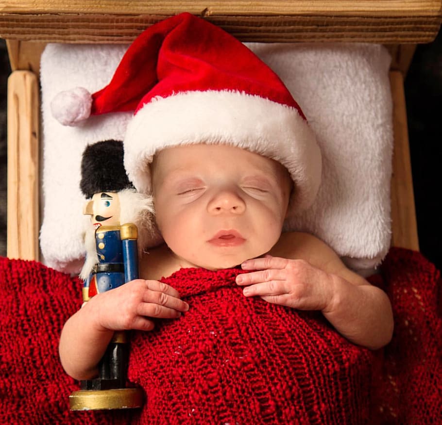 child, baby, winter, christmas, young, childhood, red, indoors