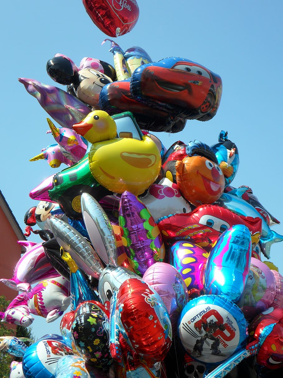 year market, fair, folk festival, balloons, air balloon seller, HD wallpaper