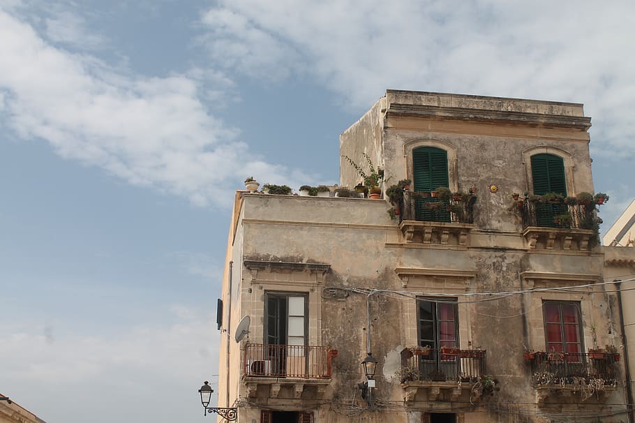 siracusa, sicilia, sicily, italy, window, building, architecture, HD wallpaper