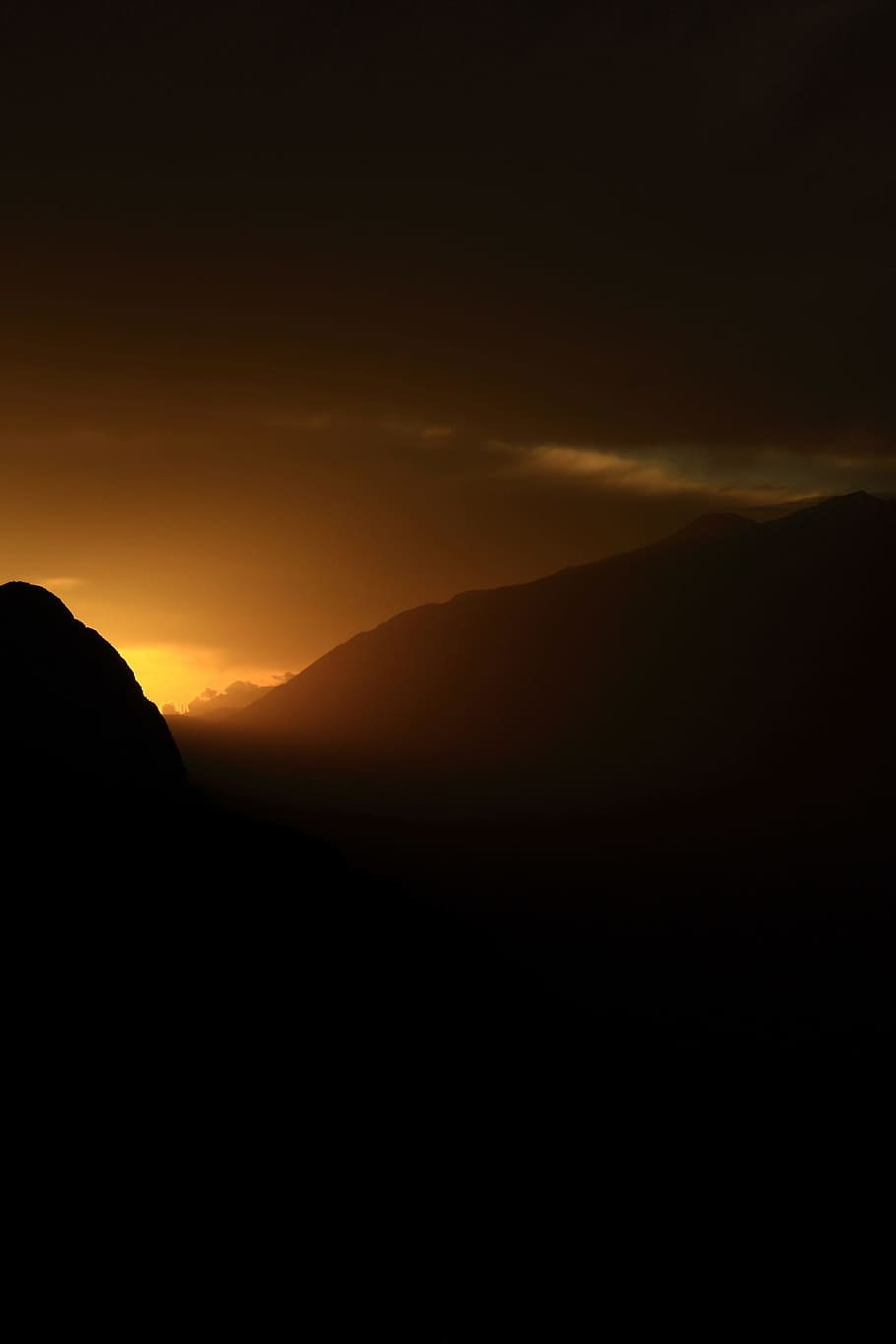 Landscape, Mountain, Sunset, Background, clouds, sky, nature HD wallpaper