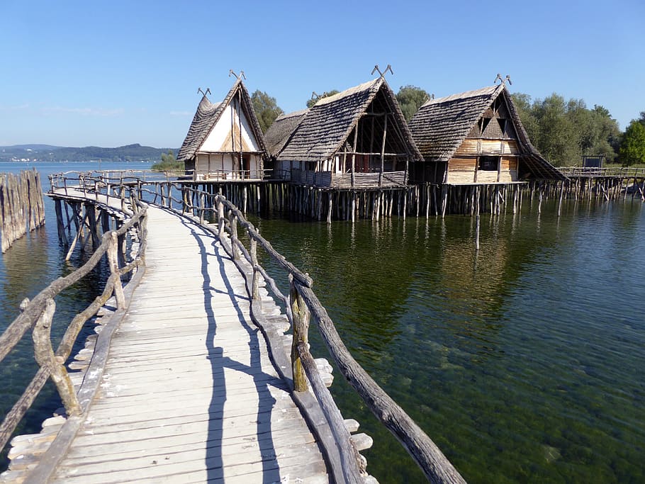 stilt houses, lake constance, unteruhldingen, archaeological open air museum, HD wallpaper