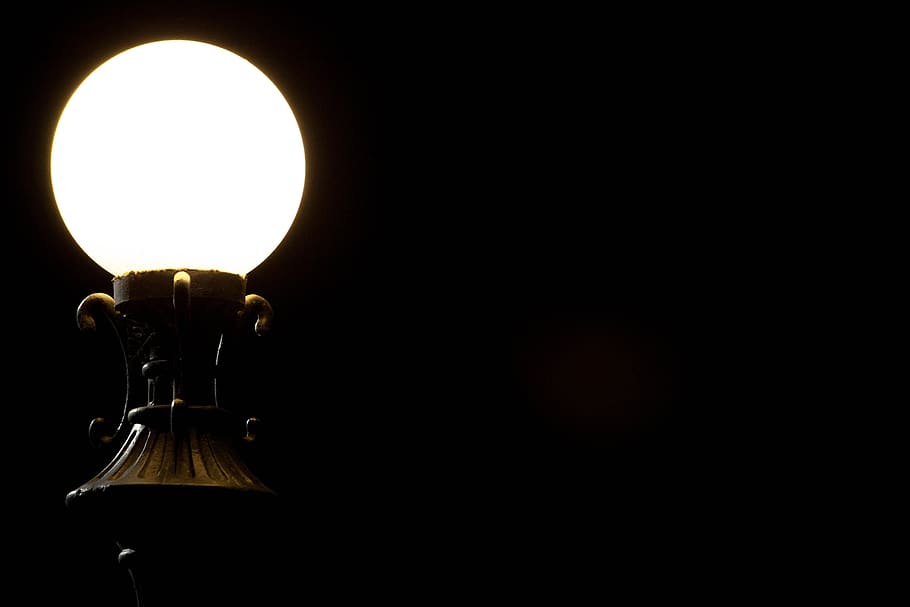 in the dark, light, lighting equipment, black background, illuminated HD wallpaper