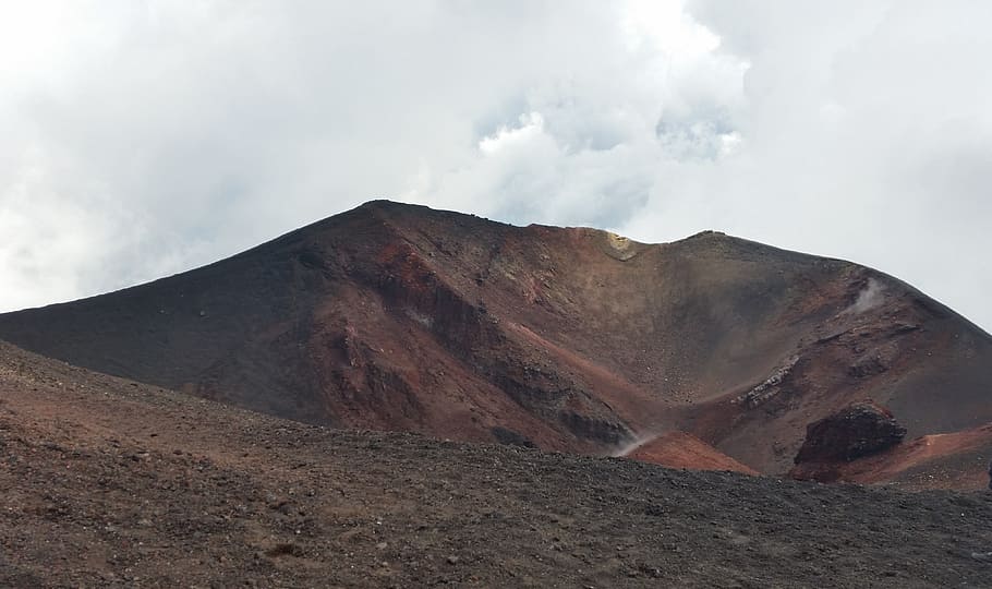 etna, vulcano, nature, mountain, cloud - sky, environment, land HD wallpaper