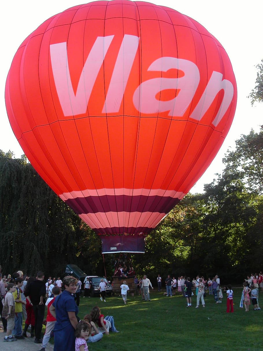 ball, red, sky, nacelle, hot air, hot air balloon, flight, promenade HD wallpaper