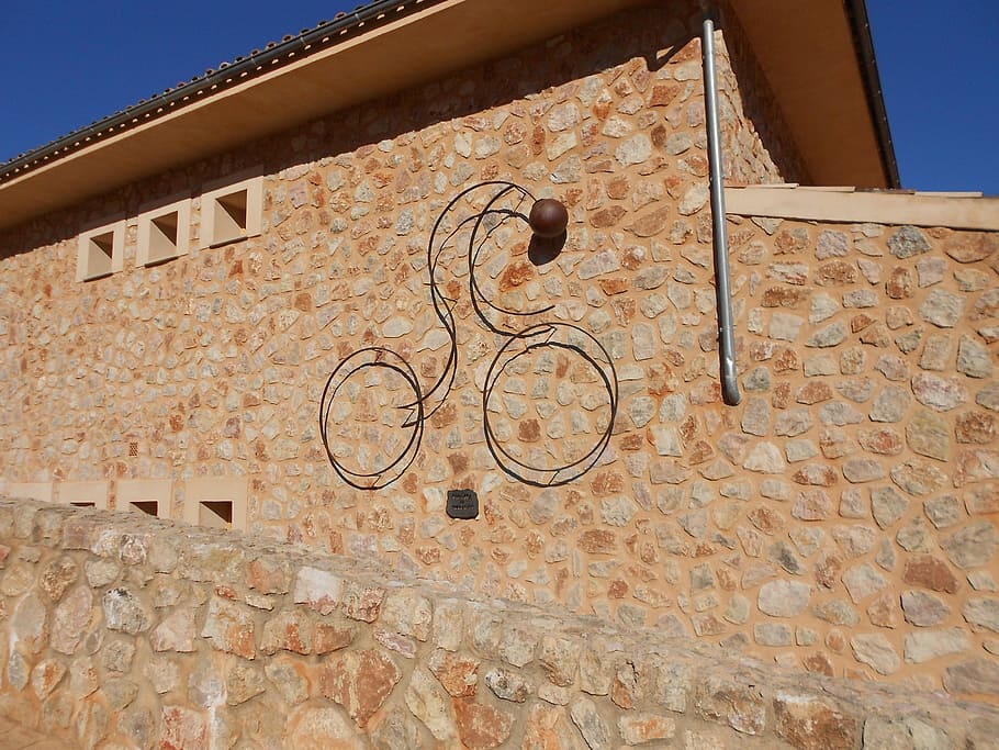 wall, cyclist, sculpture, architecture, built structure, building exterior HD wallpaper
