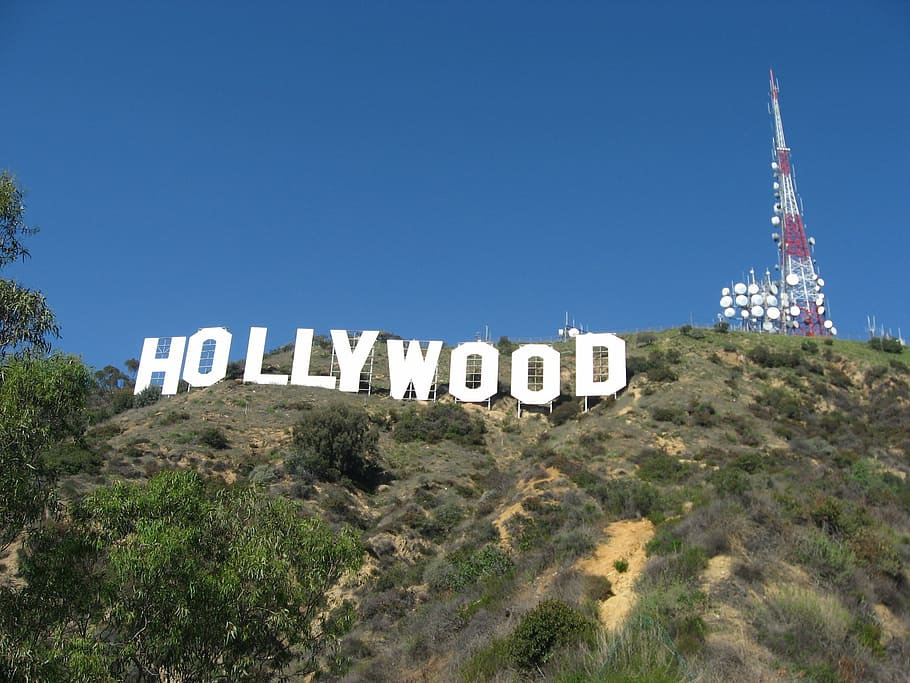 Hollywood signage on mountain, hillside, famous, icon, landmark, HD wallpaper