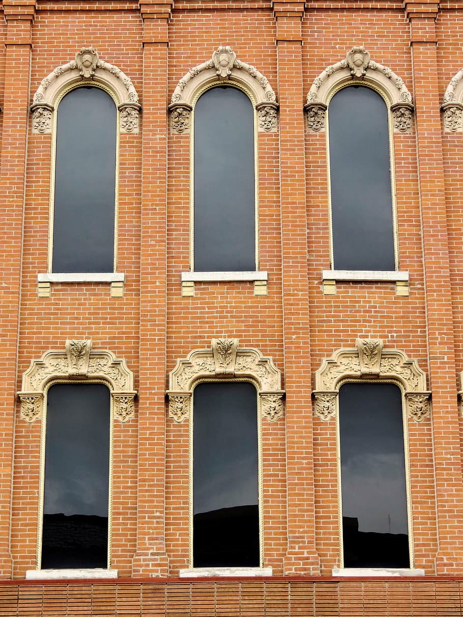architecture, windows, brick, exterior, design, apartment, building HD wallpaper