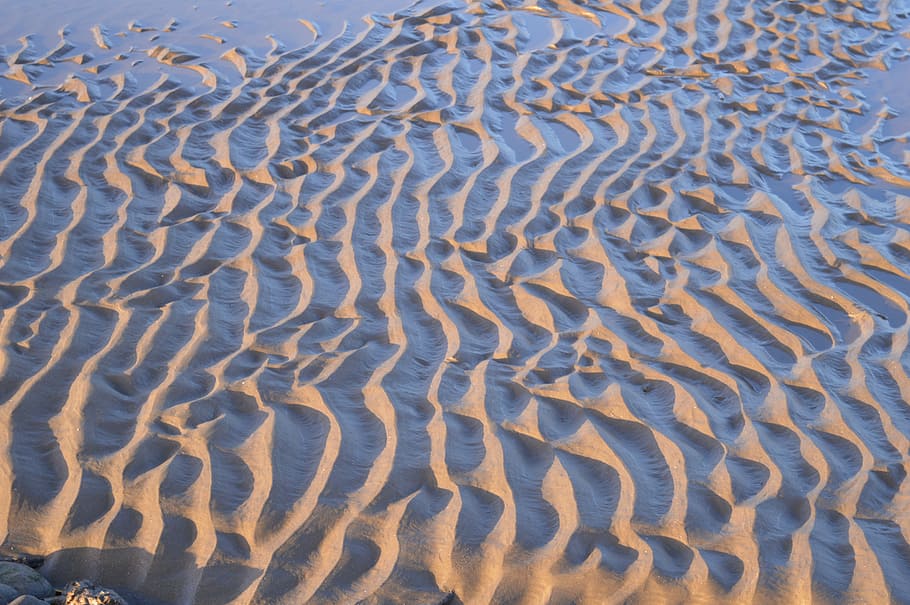 sand, ripple, tide, wave, textured, landscape, nature, beach HD wallpaper