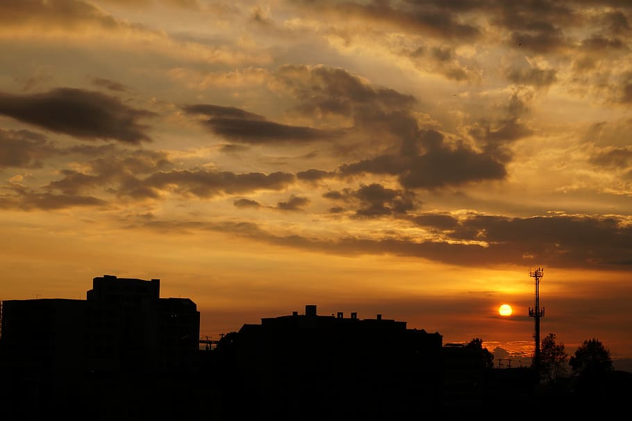 Landscape, Manizales, Sunset, building exterior, architecture HD wallpaper