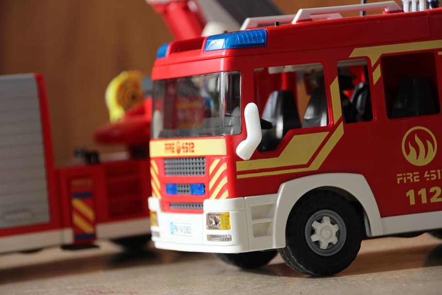 fire department, playmobil, toys, transportation, mode of transportation, HD wallpaper